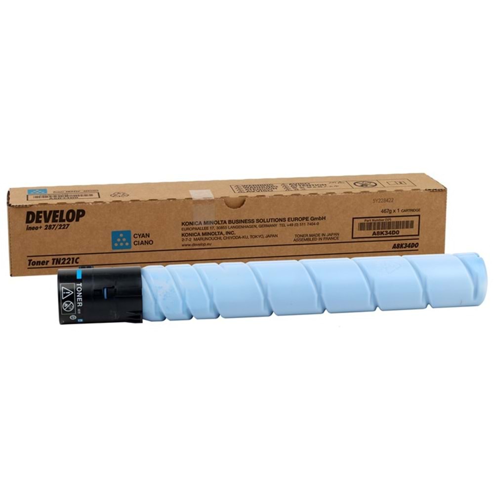 DEVELOP TN-221C +227/287 MAVİ TONER ORJİNAL 21.000 SAYFA A8K34D0