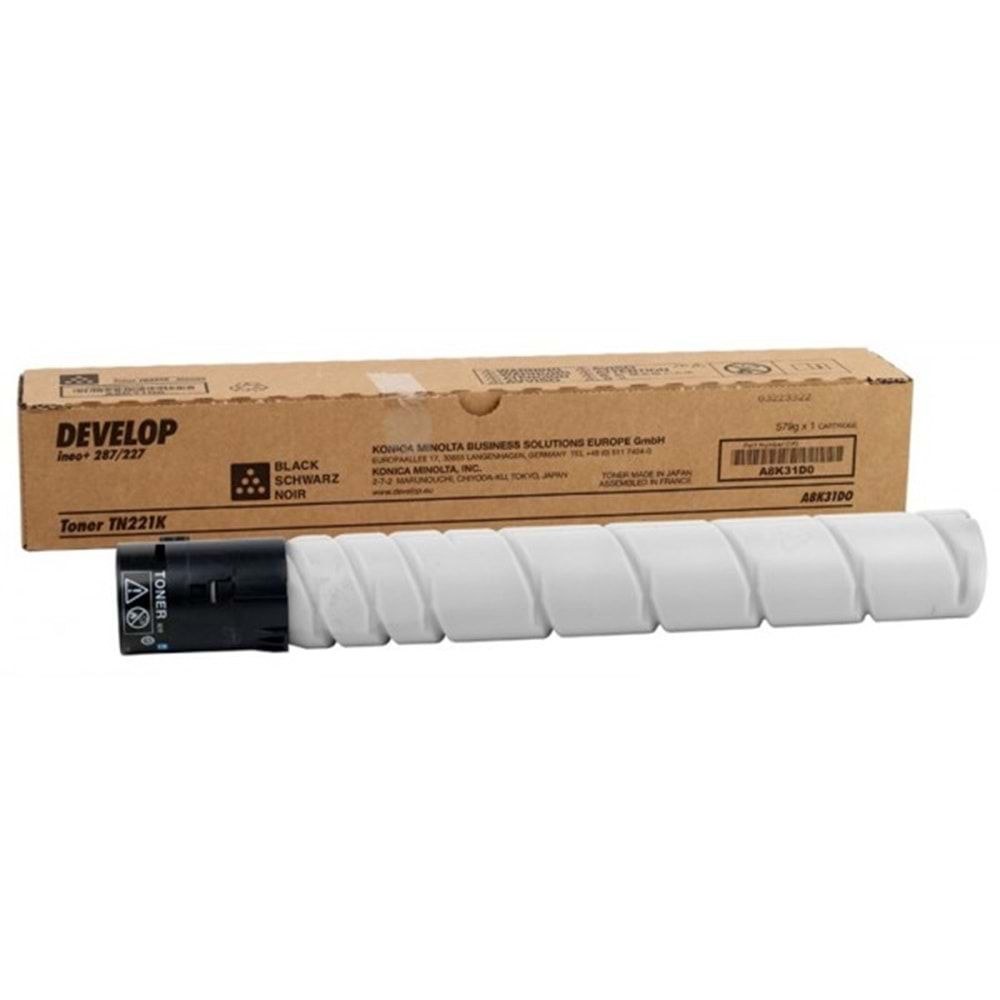 DEVELOP TN-221K +227/287 SİYAH TONER ORJİNAL 24.000 SAYFA A8K31D0