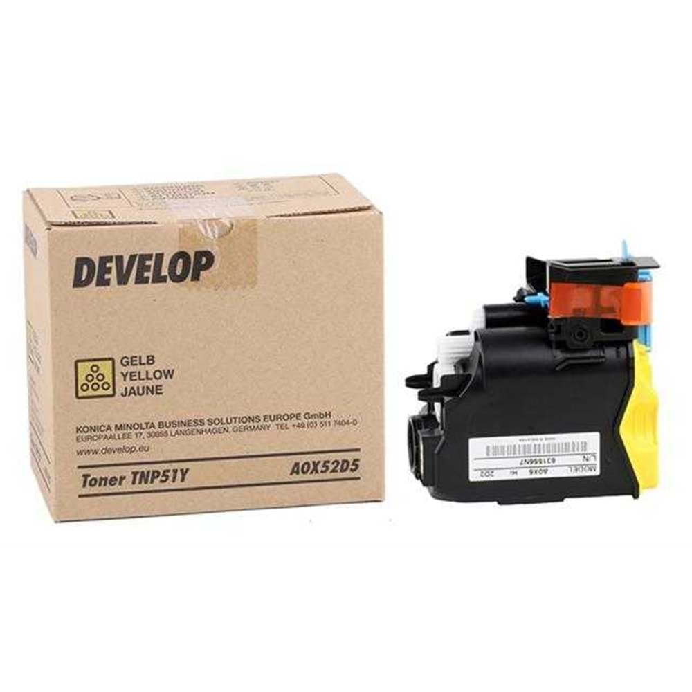 DEVELOP TNP-51Y INEO +3110 SARI TONER ORJİNAL 5.000 SAYFA A0X52D5