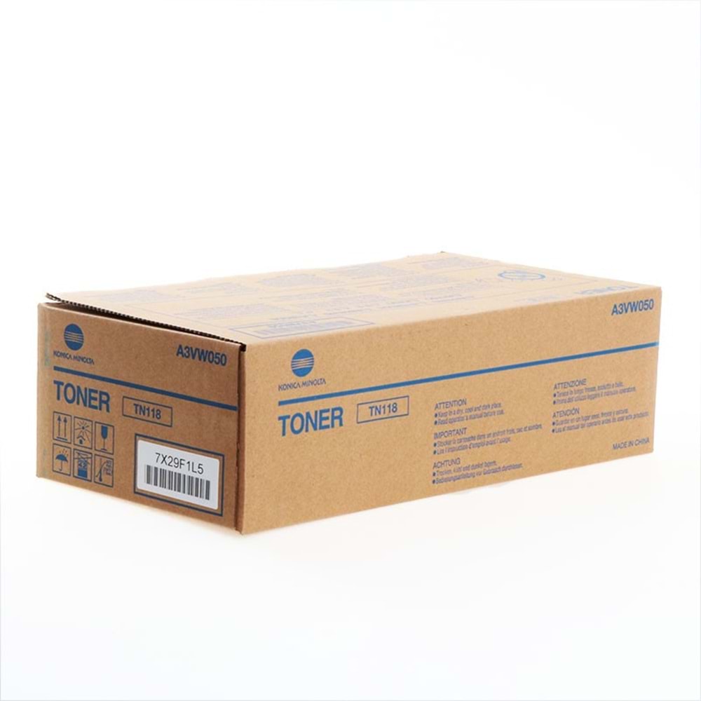 KONICA MINOLTA TN-118 BIZHUB 195/215 SİYAH TONER ORJİNAL 12.000 SAYFA A3VW050