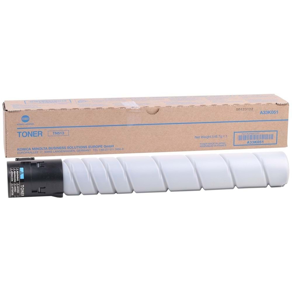KONICA MINOLTA TN-513 BIZHUB 454E/554E SİYAH TONER ORJİNAL 24.400 SAYFA A33K051