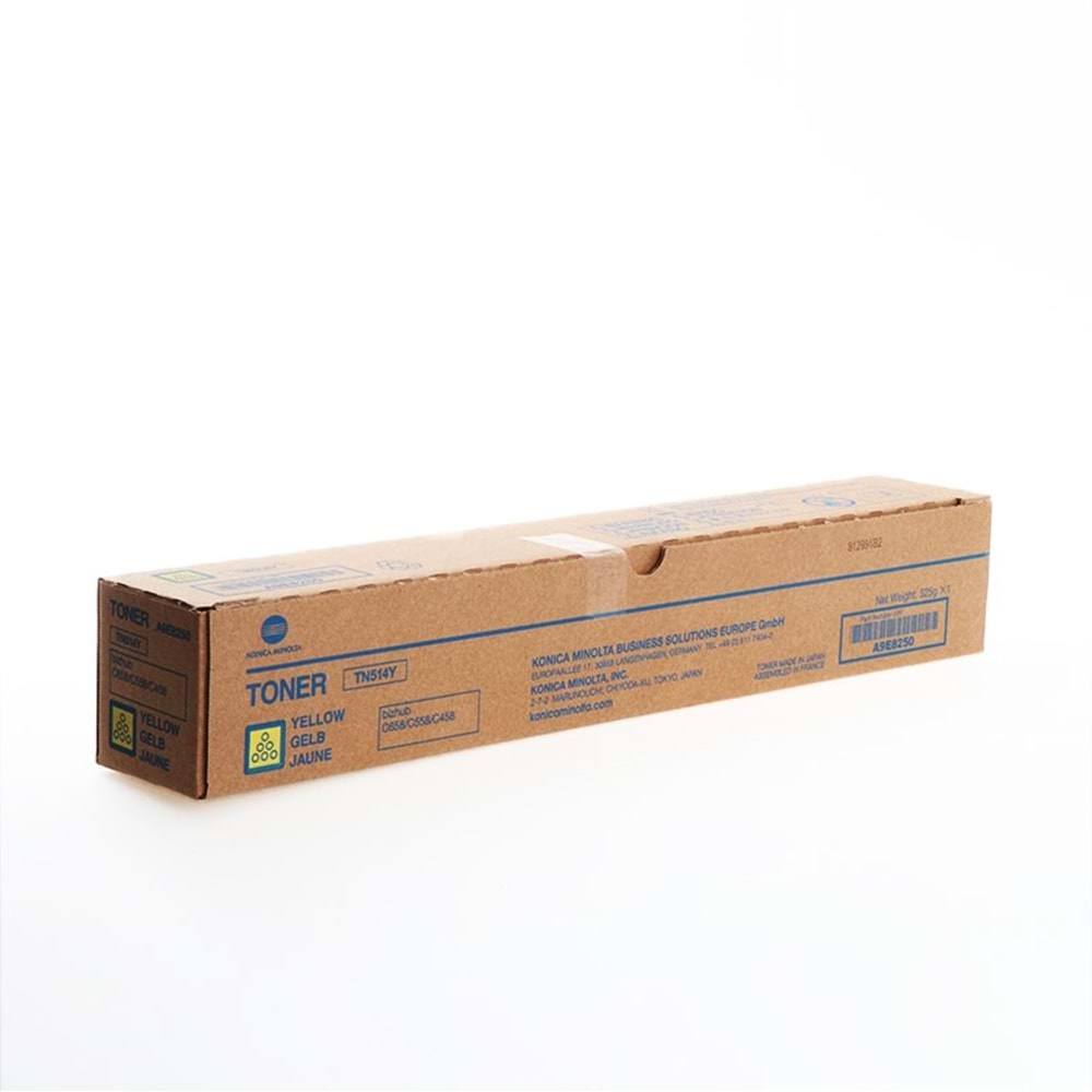 KONICA MINOLTA TN-514Y BIZHUB C458/558/658 SARI TONER ORJİNAL 26.000 SAYFA A9E8250