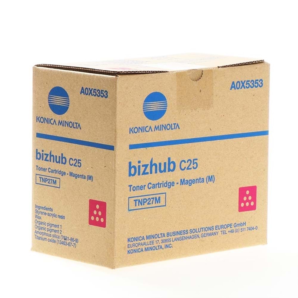 KONICA MINOLTA TNP-27M BIZHUP C25 KIRMIZI TONER ORJİNAL 4.500 SAYFA