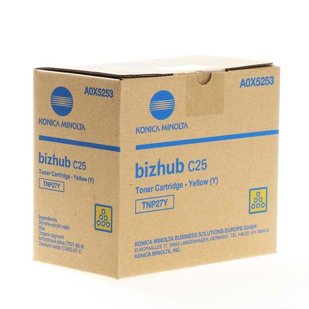KONICA MINOLTA TNP-27Y BIZHUP C25 SARI TONER ORJİNAL 4.500 SAYFA