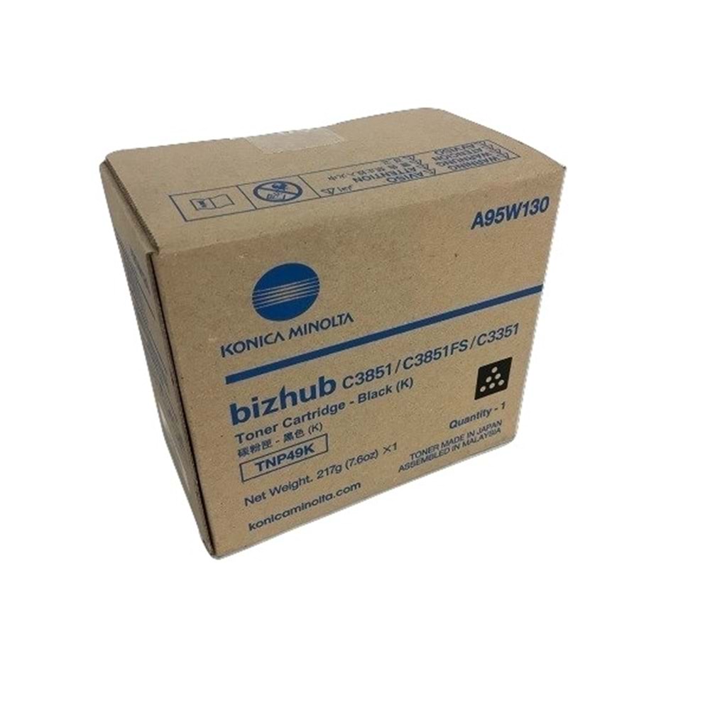 KONICA MINOLTA TNP-49BK C3351/3851 SİYAH TONER ORJİNAL 13.000 SAYFA A95W150