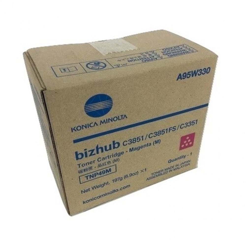 KONICA MINOLTA TNP-49M C3351/3851 KIRMIZI TONER ORJİNAL 12.000 SAYFA A95W350