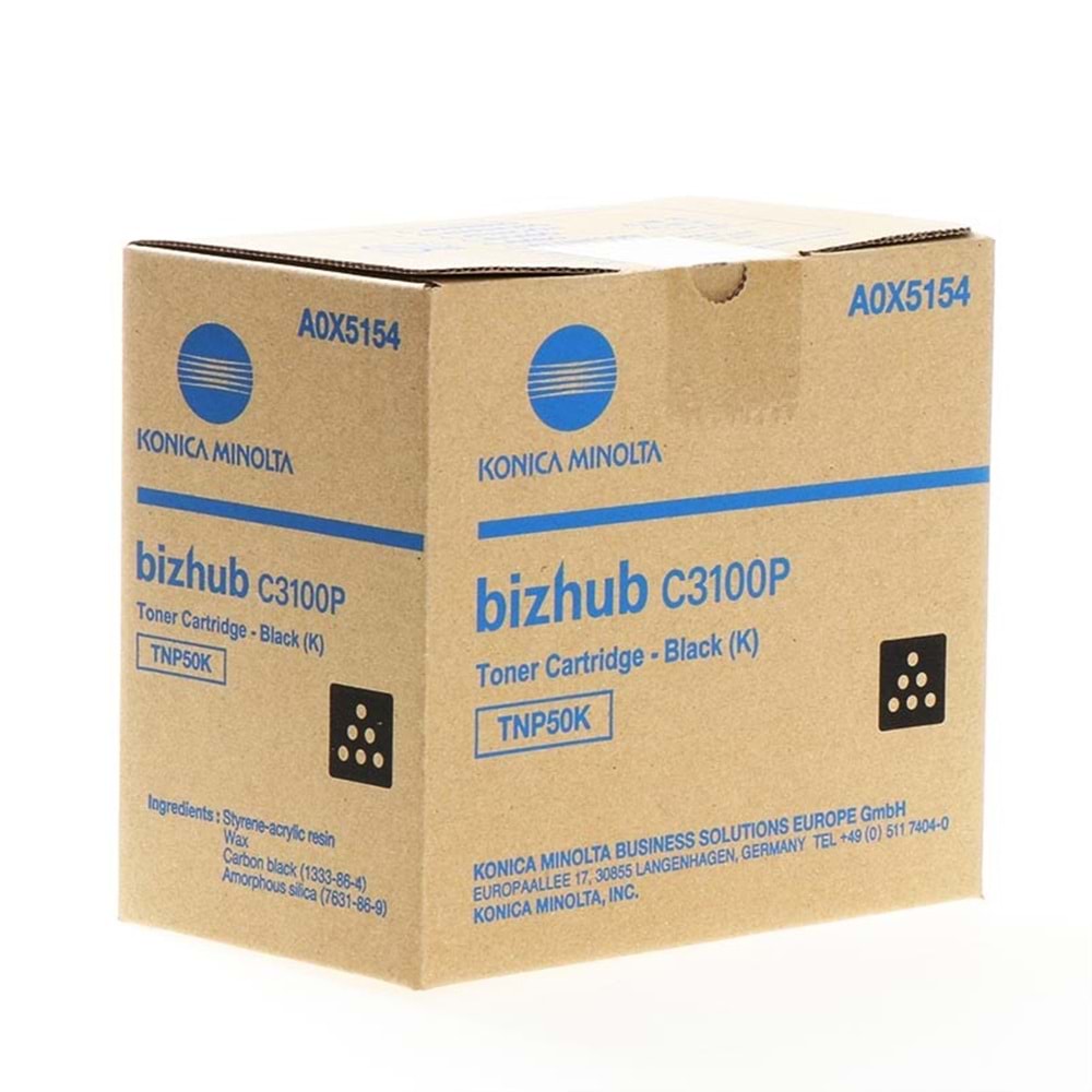 KONICA MINOLTA TNP-50K BIZHUB 3100P SİYAH TONER ORJİNAL 5.000 SAYFA A0X5154