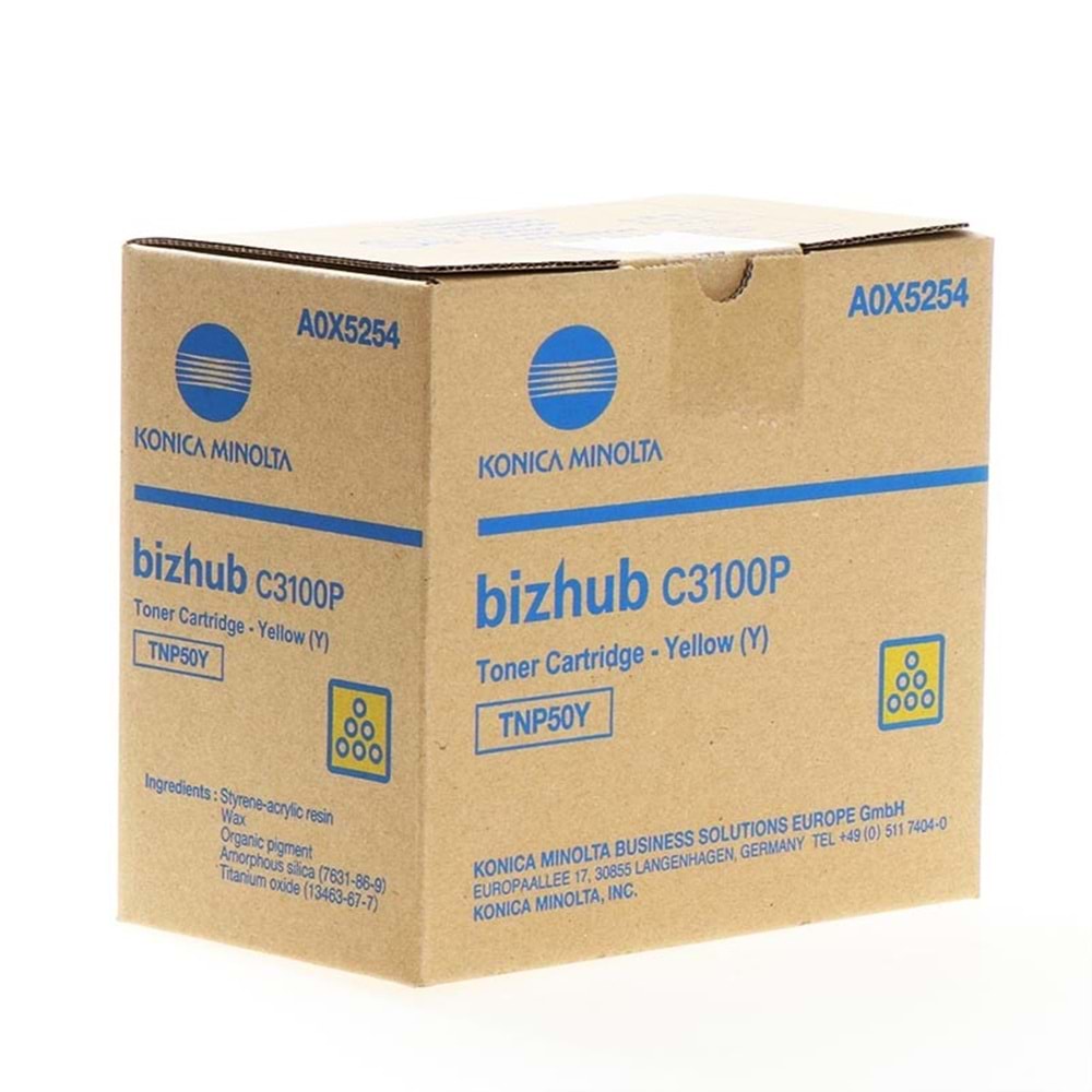 KONICA MINOLTA TNP-50Y BIZHUB 3100P SARI TONER ORJİNAL 6.000 SAYFA A0X5254