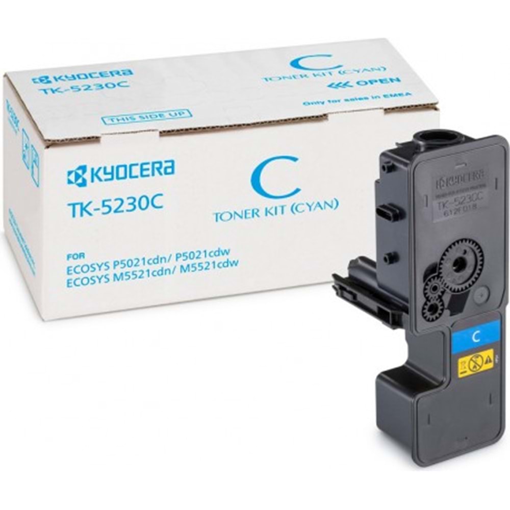 KYOCERA TK-5230C P5021/M5521 MAVİ TONER ORJİNAL 2.200 SAYFA 1T02R9CNL0