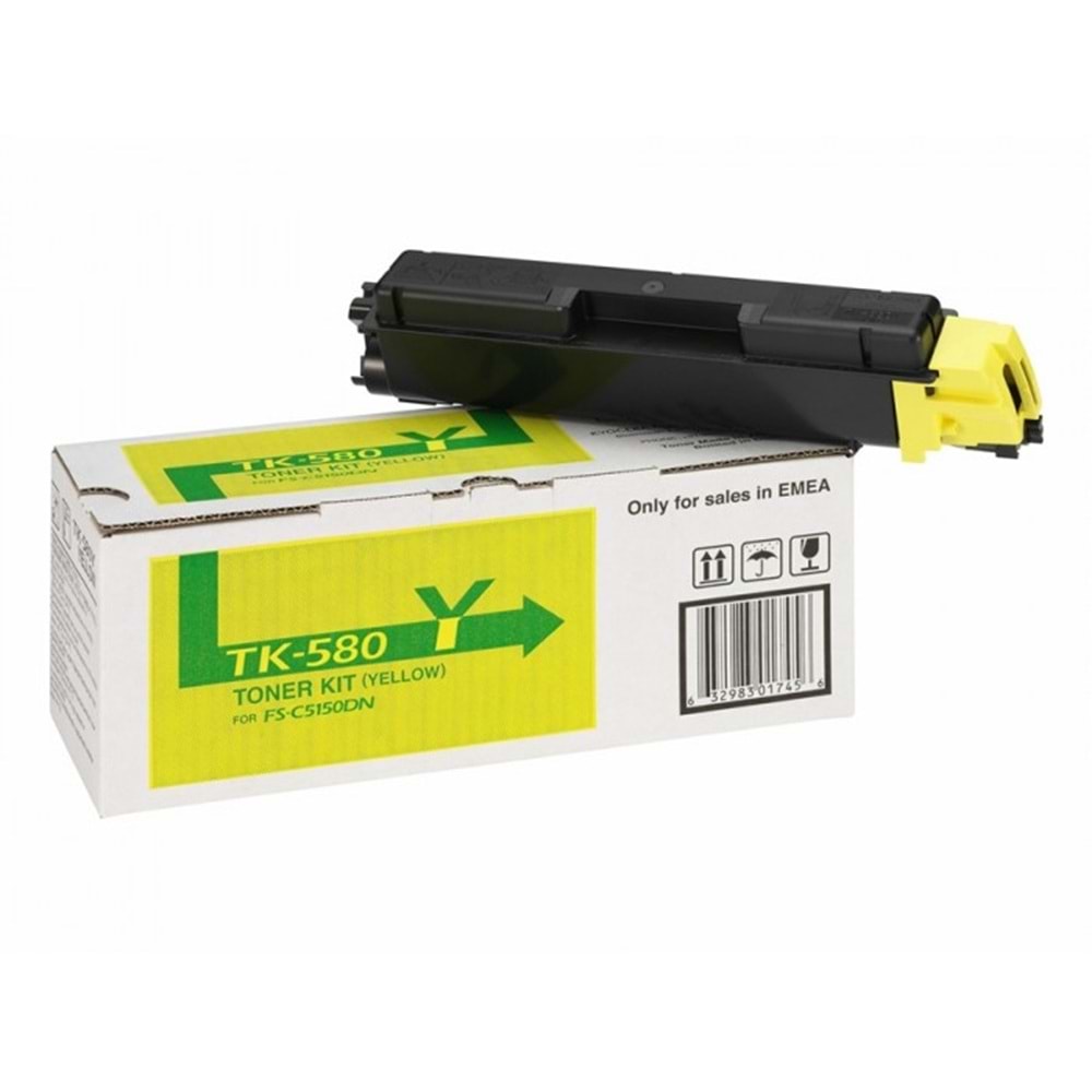 KYOCERA TK-580Y FS-C5150DN/P6021CDN SARI TONER ORİJİNAL 2.800 SAYFA 1T02KTANL0