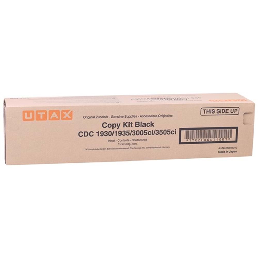 UTAX CDC1930BK CDC 1930/1935/3005ci SİYAH TONER ORJİNAL 25.000 SAYFA 1T02LK0UTC / 653011010