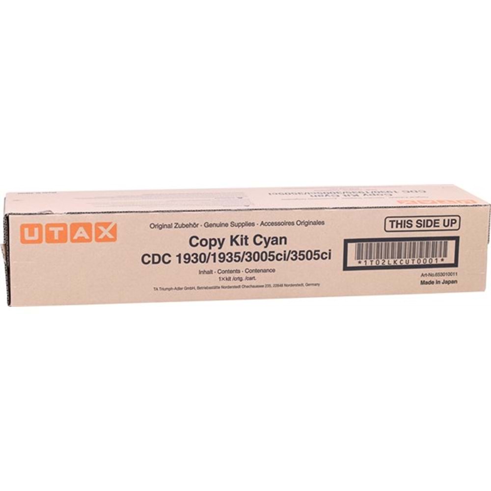 UTAX CDC1930C CDC1930/1935/3005ci MAVİ TONER ORJİNAL 15.000 SAYFA 653010011
