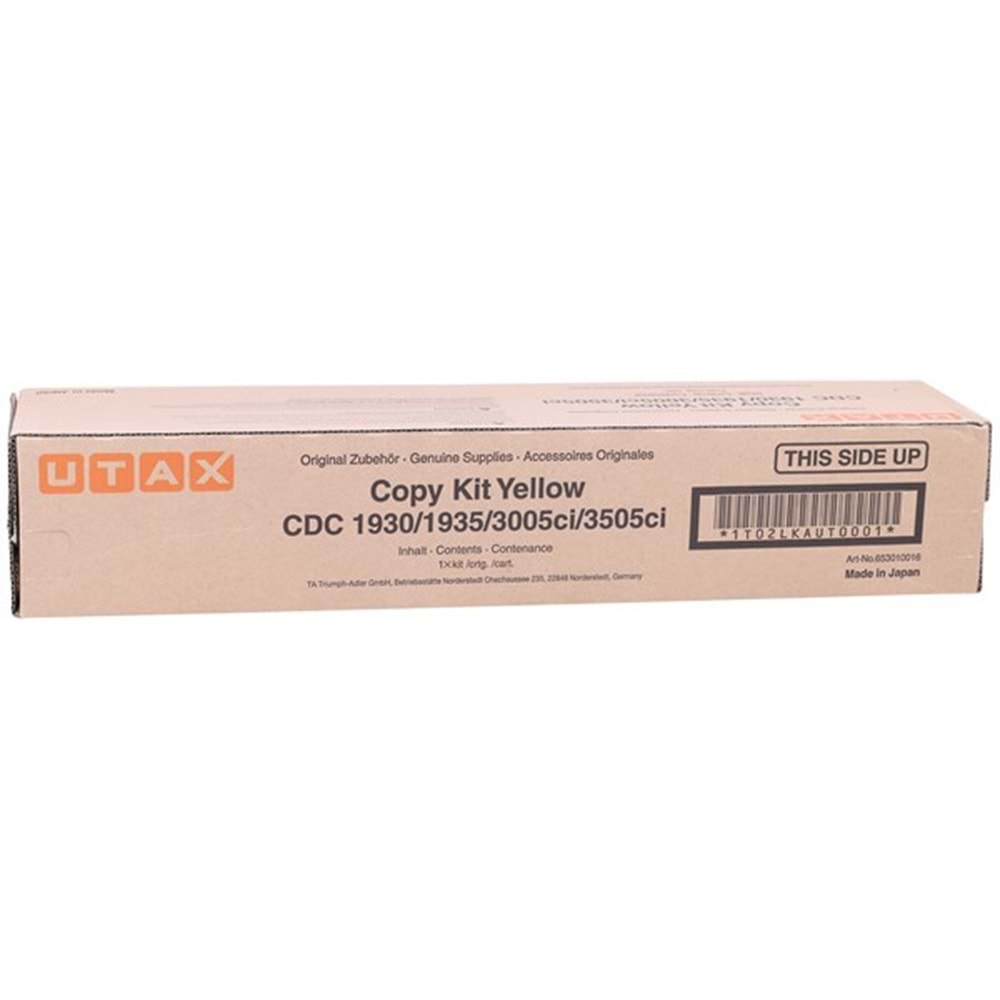UTAX CDC1930Y CDC1930/1935/3005ci SARI TONER ORJİNAL 15.000 SAYFA 653010016