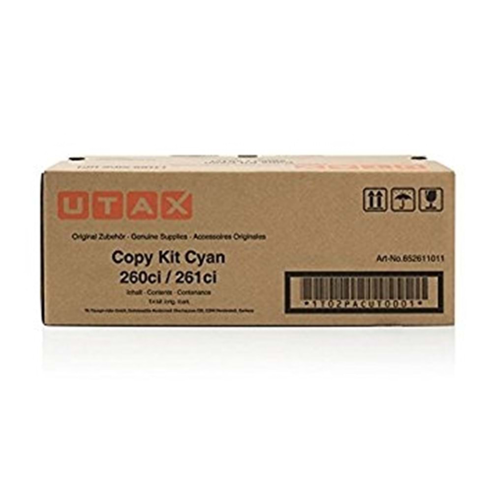 UTAX 260ci/261ci MAVİ TONER ORJİNAL 3.700 SAYFA 652611011 / 1T02PACUT001