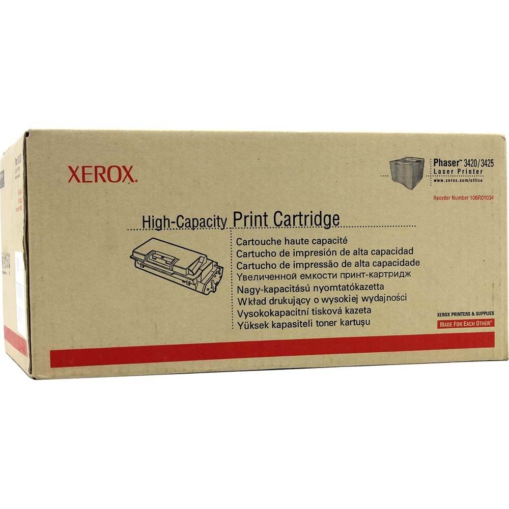 XEROX 106R01034 PHASER 3420/3425 SİYAH TONER ORJİNAL 10.000 SAYFA