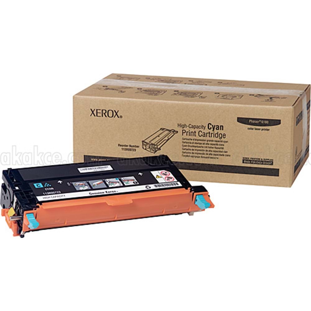 XEROX 113R00723 PHASER 6180 YÜKSEK KAPASİTE MAVİ TONER ORJİNAL 6.000 SAYFA