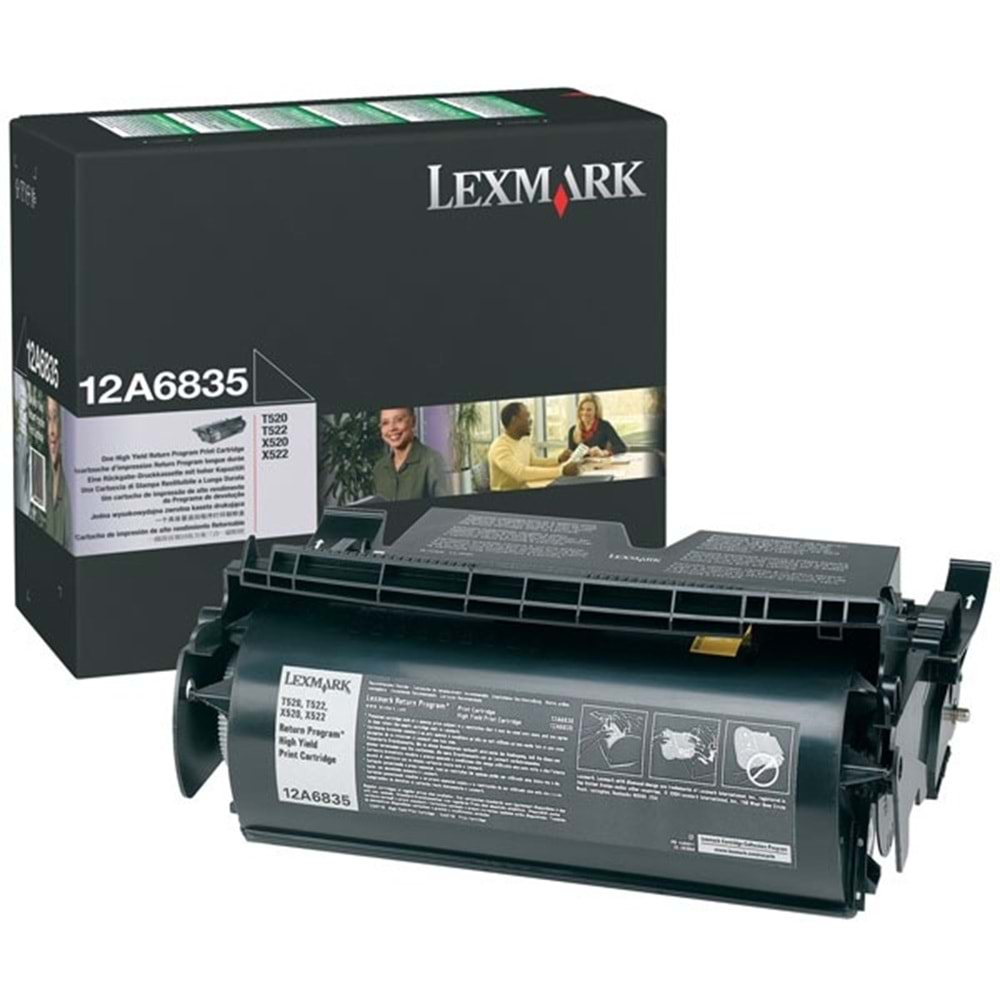 LEXMARK 12A6835 T520/X520/T522/X522 SİYAH TONER ORJİNAL 20.000 SAYFA