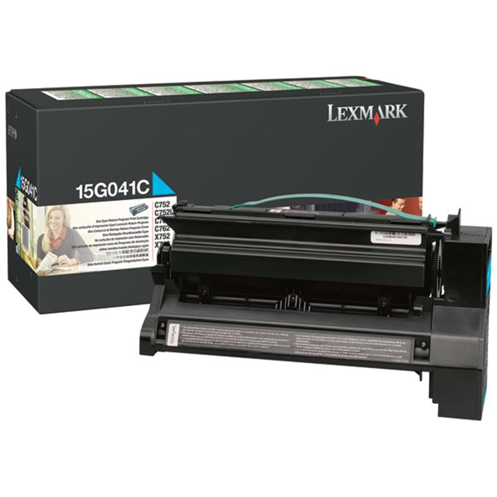 LEXMARK 15G041C C752/760/762 X752/762 MAVİ TONER ORJİNAL 6.000 SAYFA