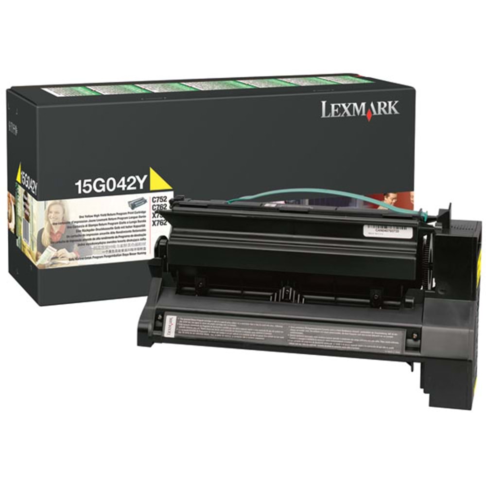 LEXMARK 15G042Y C752/762 X752/765 SARI TONER ORJİNAL 15.000 SAYFA