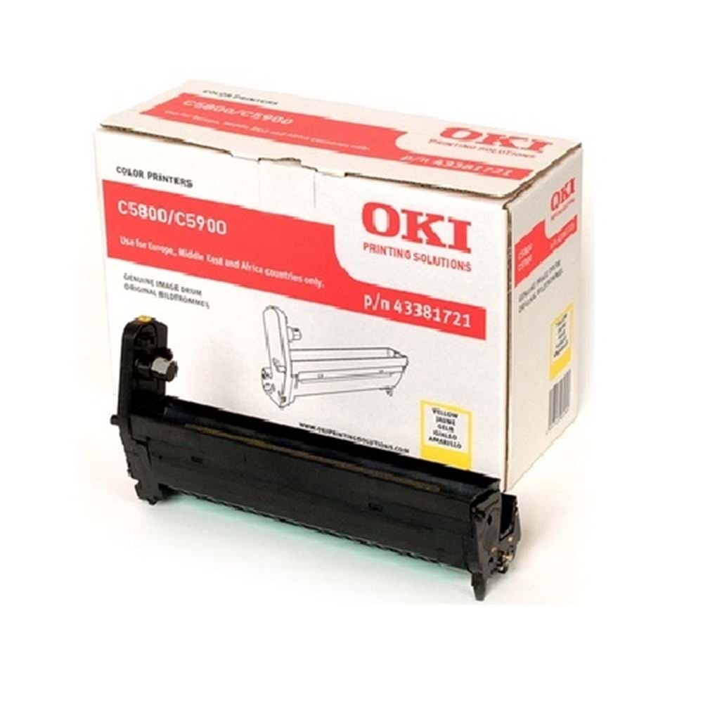 OKI 43381721 C5800/5900/5550 SARI DRUM ÜNİTESİ ORJİNAL 20.000 SAYFA