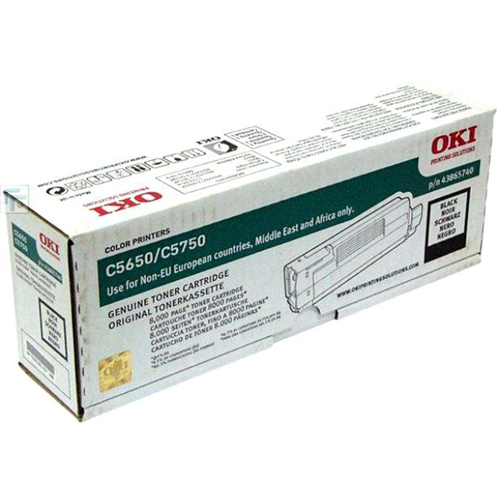 OKI 43865740 C-5650/5750 SİYAH TONER ORJİNAL 8.000 SAYFA