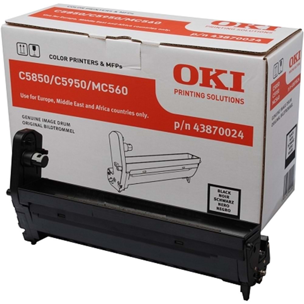 OKI 43870024 C5850/5950/MC560 SİYAH DRUM ÜNİTESİ ORJİNAL 20.000 SAYFA