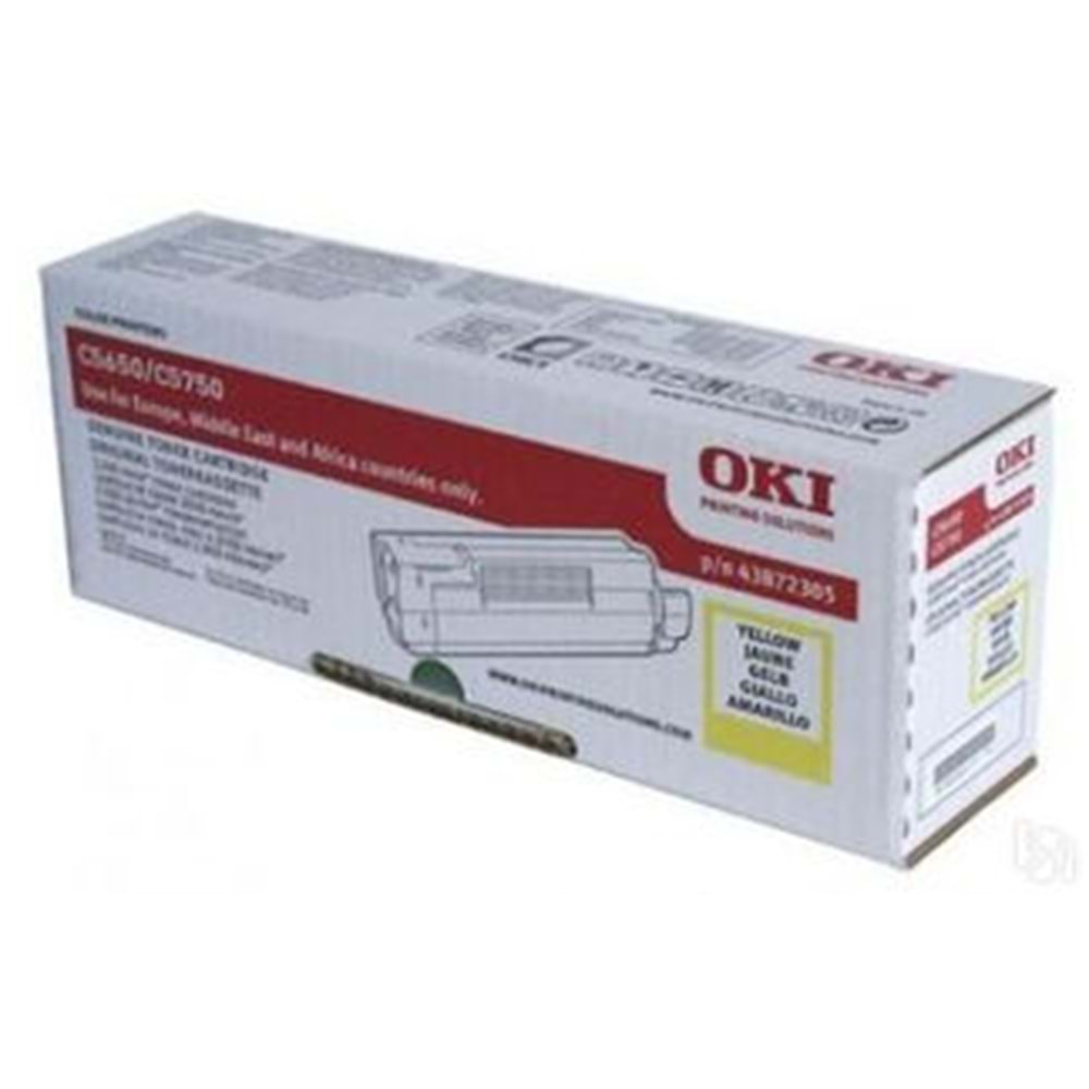 OKI 43872321 C-5650/5750 SARI TONER ORJİNAL 2.000 SAYFA