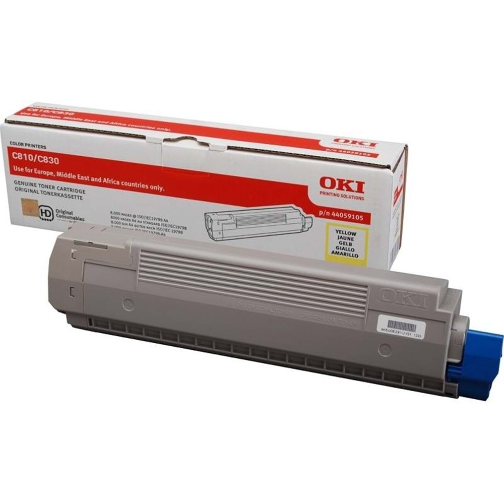 OKI 44059117 C810/C830 SARI TONER ORJİNAL 8.000 SAYFA
