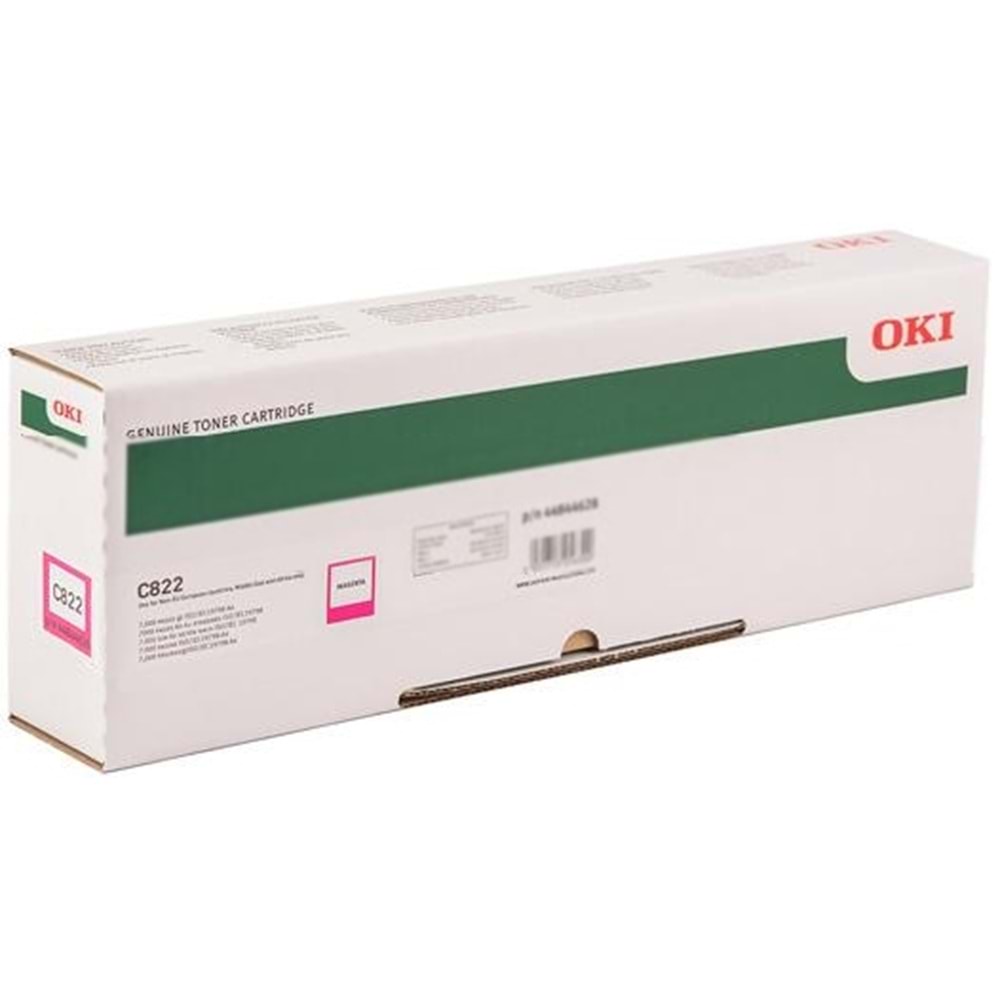 OKI 44844626 C822 KIRMIZI TONER ORJİNAL 7.300 SAYFA