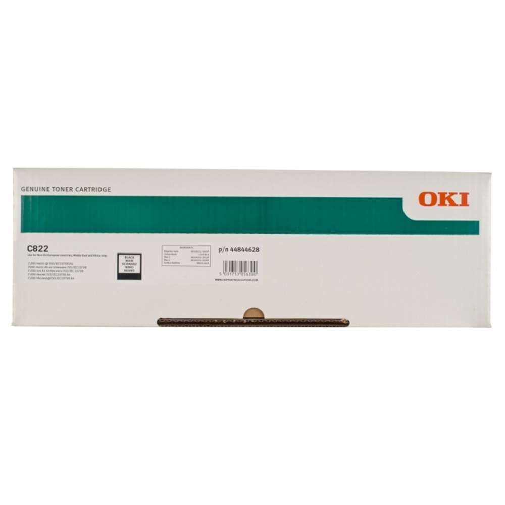 OKI 44844628 C822 SİYAH TONER ORJİNAL 7.000 SAYFA