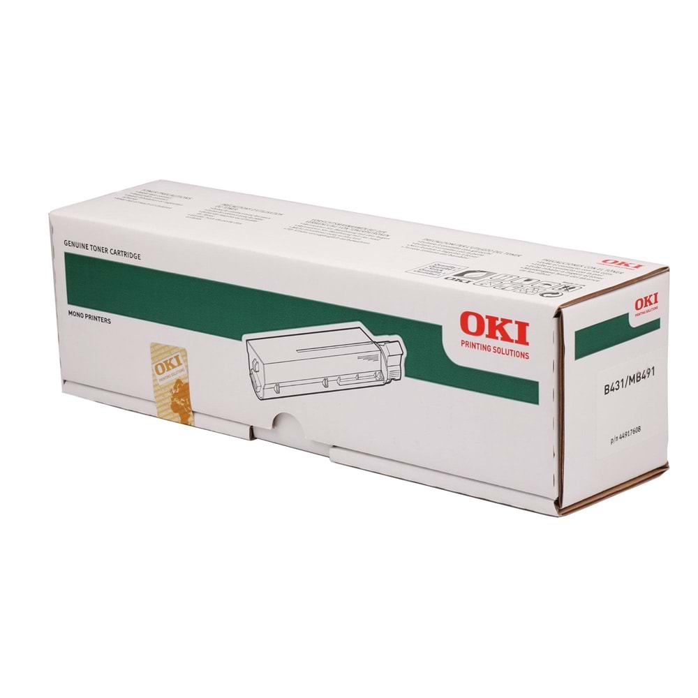 OKI 44917608 B-431/MB-491 SİYAH TONER ORJİNAL 12.000 SAYFA
