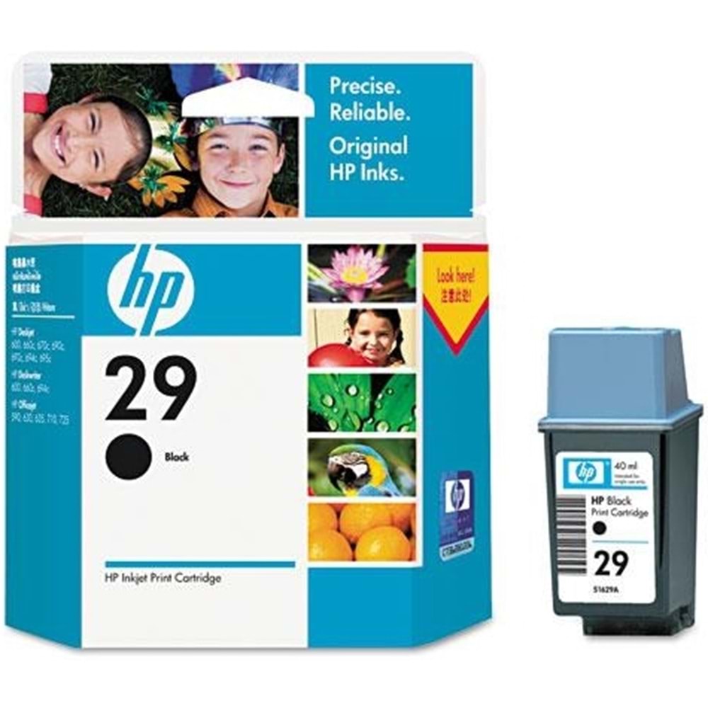 HP 51629A 29A OFFİCEJET 520/580/610 SİYAH KARTUŞ ORJ. 650 SAYFA