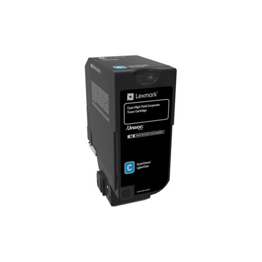LEXMARK 74C5HCE CS725 MAVİ TONER ORJNAL 12.000 SAYFA