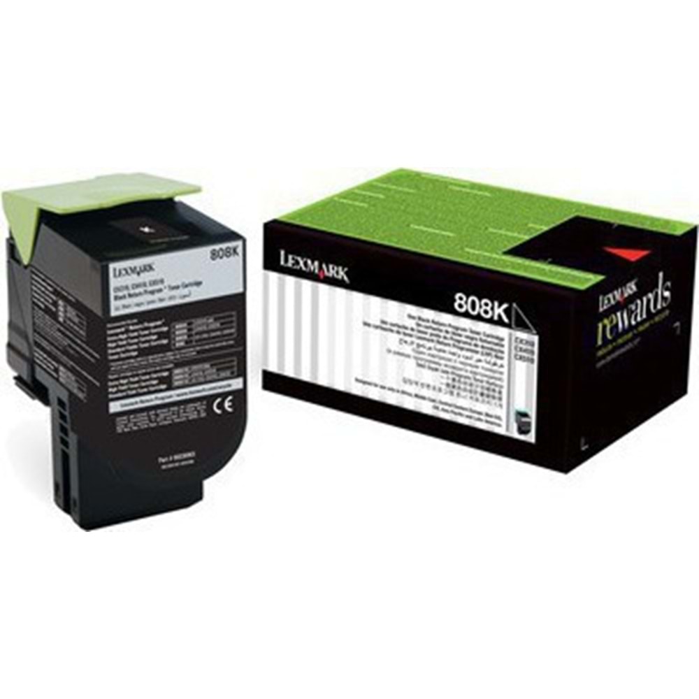 LEXMARK 80C80K0 (808) CX310/CX410/CX510 SİYAH TONER ORJİNAL 1.000 SAYFA