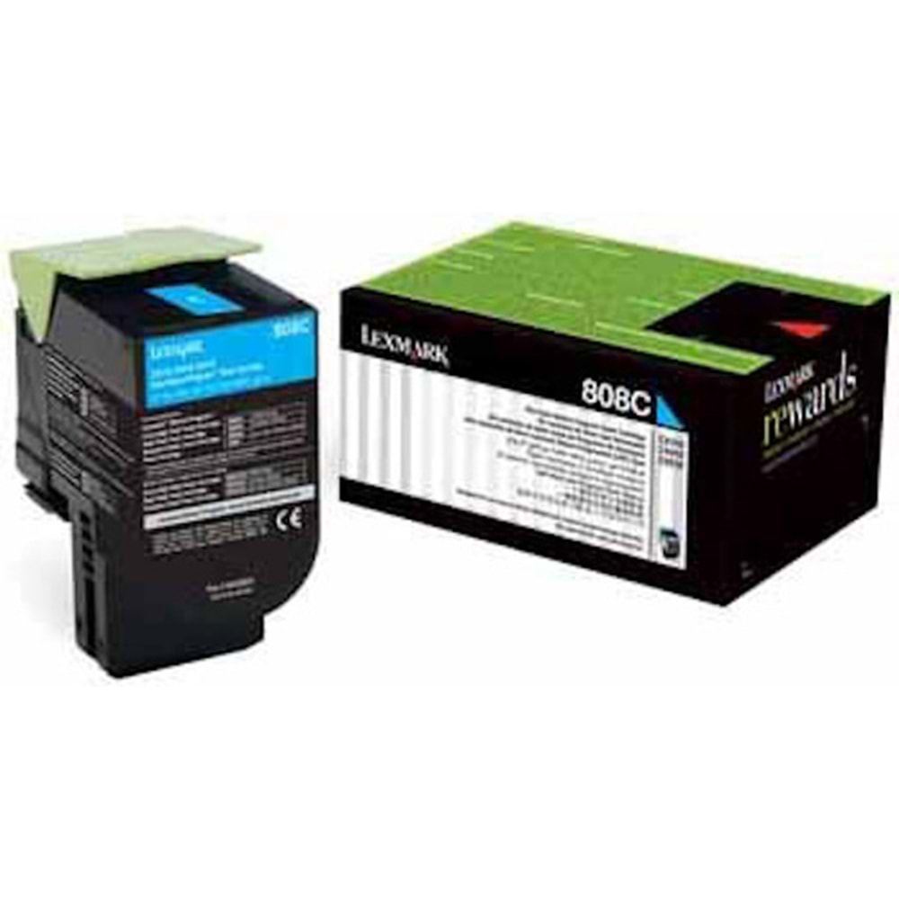 LEXMARK 80C8HC0 CX410/CX510 MAVİ TONER ORJİNAL 3.000 SAYFA