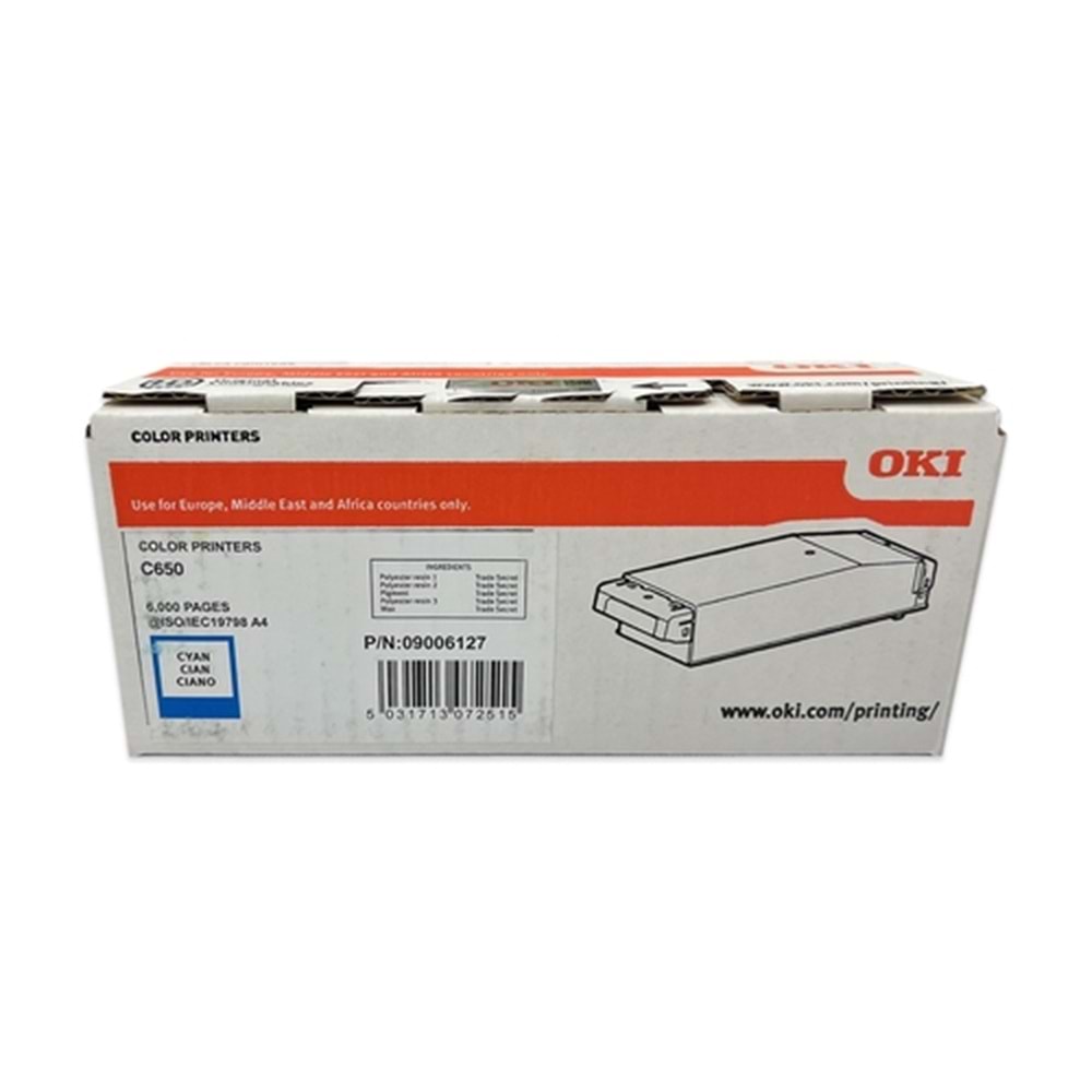 OKI 9006127 MAVİ ORJİNAL TONER C650 6.000 SAYFA