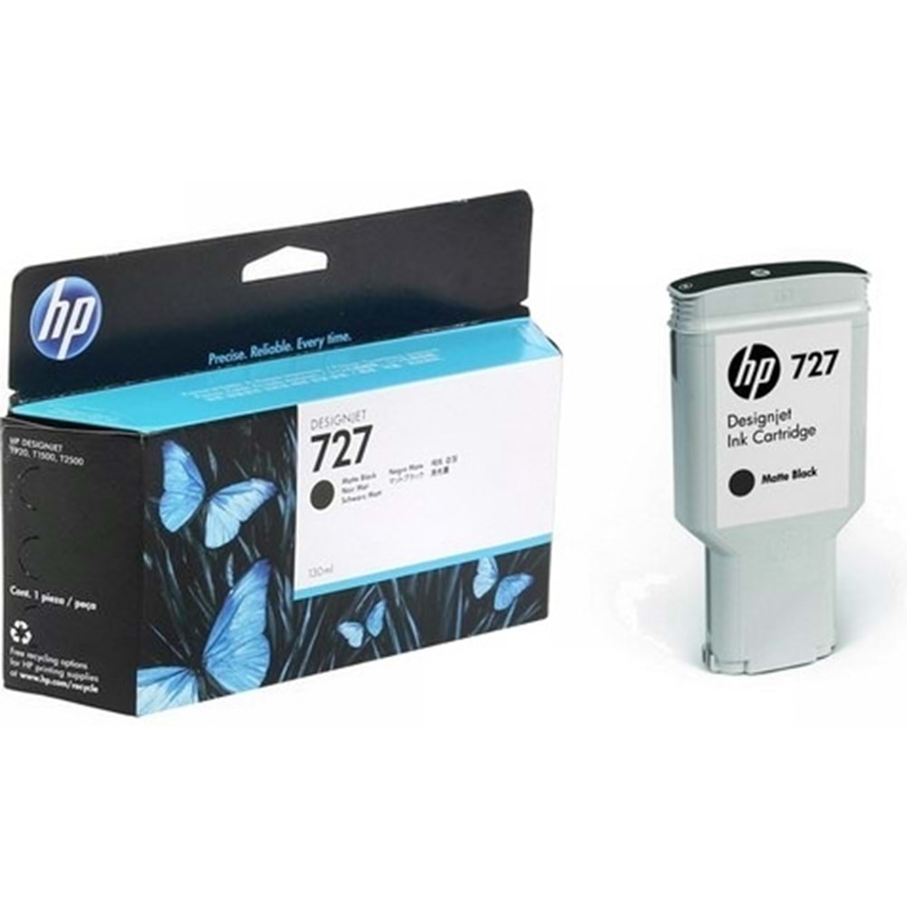 HP B3P22A 727 T920/T1500/T1530/T2500/T2530 130ML MAT SİYAH KARTUŞ ORJİNAL