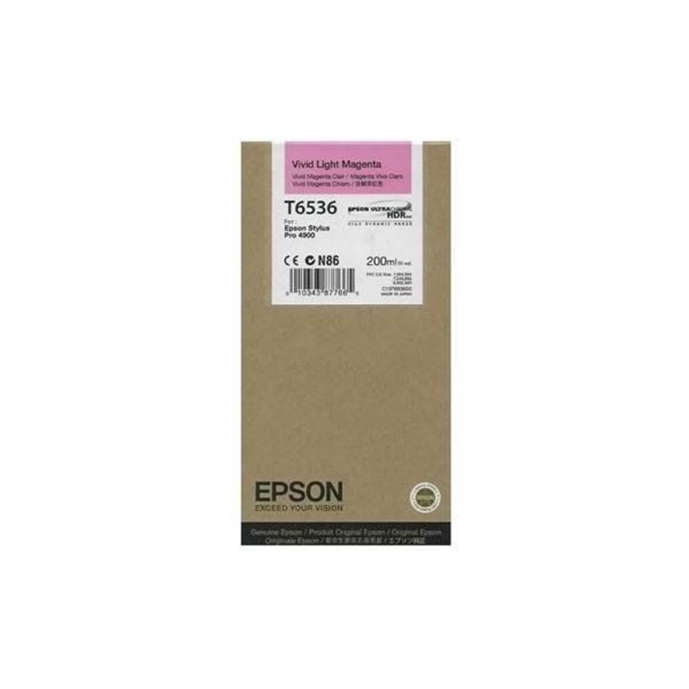 EPSON T6536 STYLUS PRO 4900 AÇIK KIRMIZI KARTUŞ ORJİNAL 200 ML.