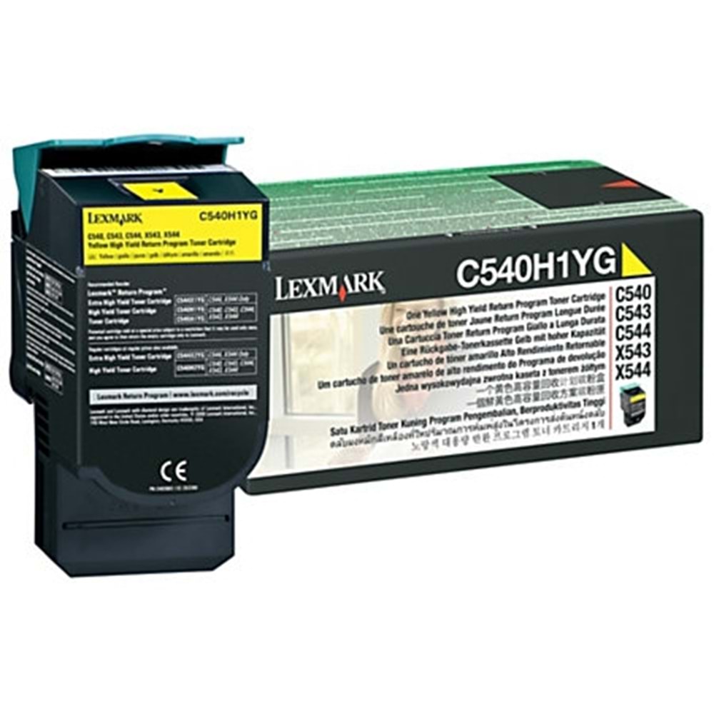 LEXMARK C540H1YG C-X 540/543/544/546 SARI TONER ORJİNAL 2.000 SAYFA