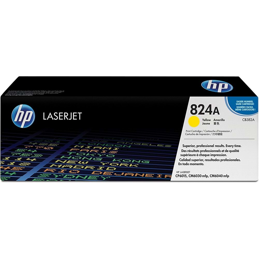 HP CB382A (824A) CP6015/CM6030/6040 SARI TONER ORJİNAL 21.000 SAYFA