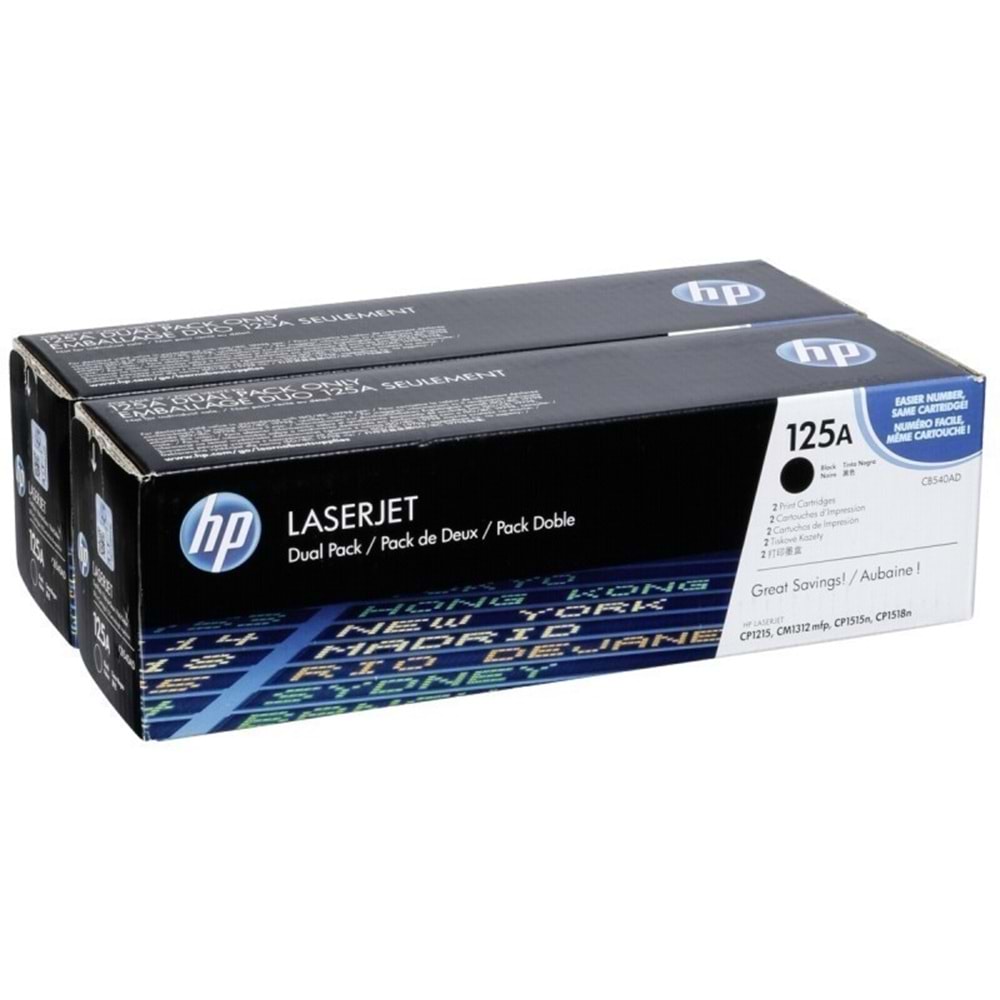 HP CB540AD (125A) CP1215/1515/1312 SİYAH 2 Lİ TONER ORJİNAL 2.200 SAYFA