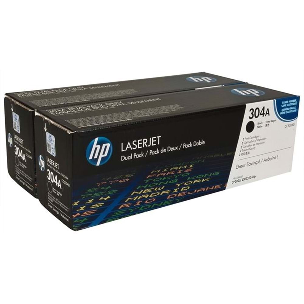 HP CC530AD CP2025/CM2320 2 Lİ SİYAH TONER ORJİNAL 3.500 SAYFA