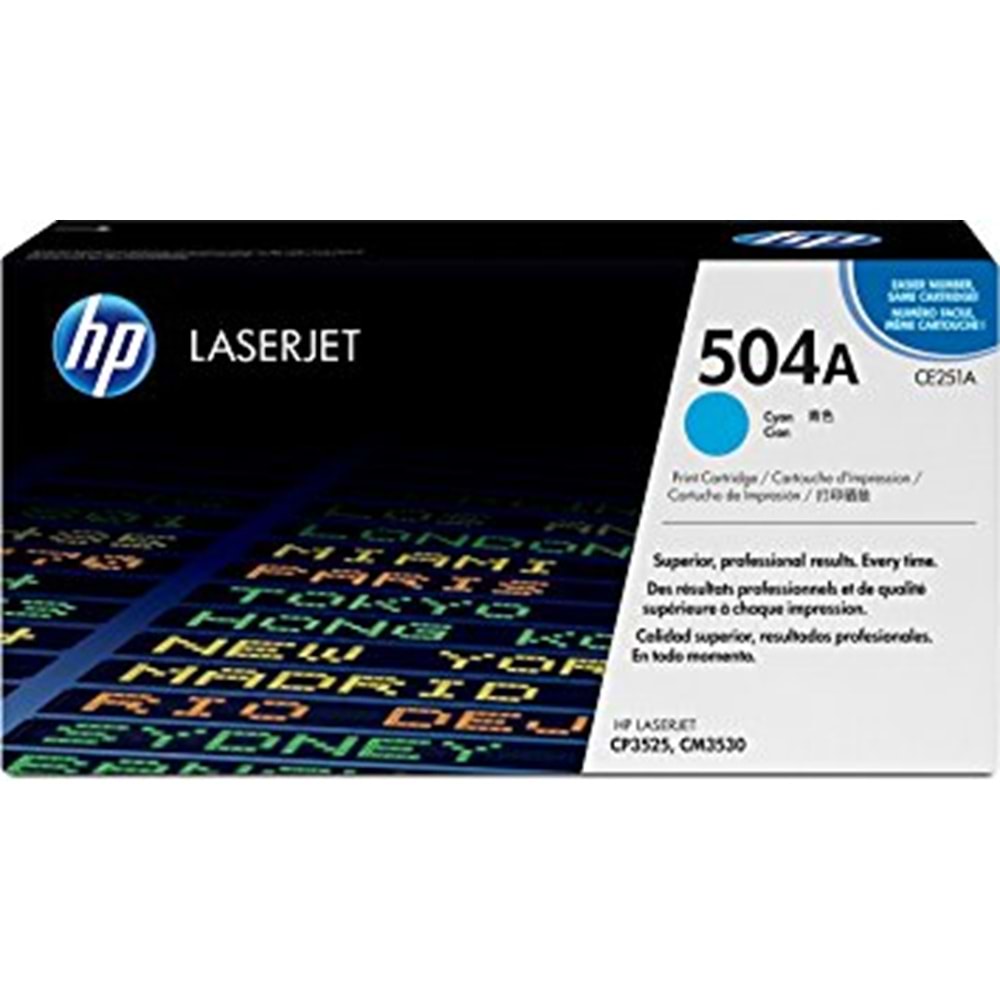 HP CE251A (504A) CP3525/CM3530 MAVİ TONER ORJİNAL 7.000 SAYFA
