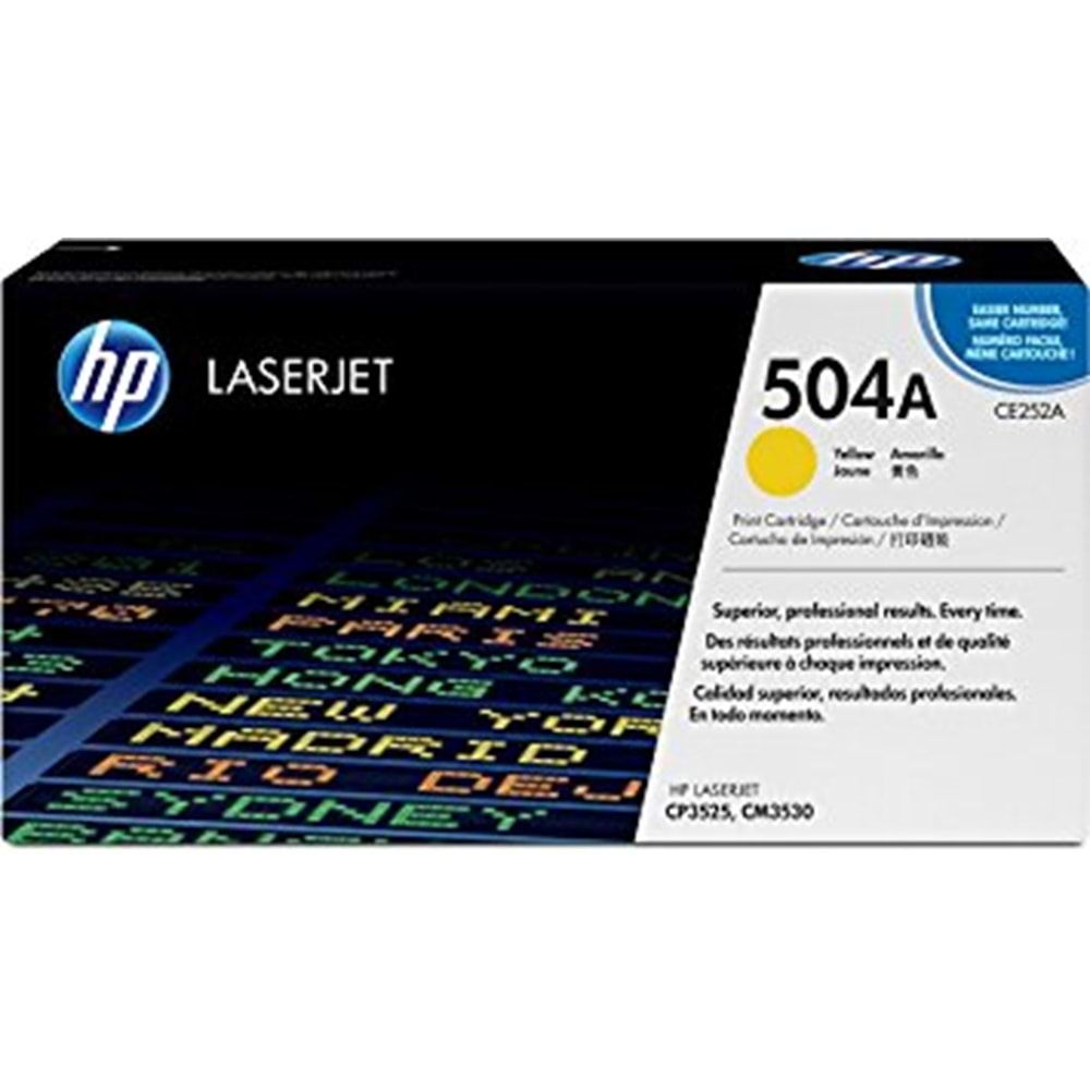 HP CE252A (504A) CP3525/CM3530 SARI TONER ORJİNAL 7.000 SAYFA