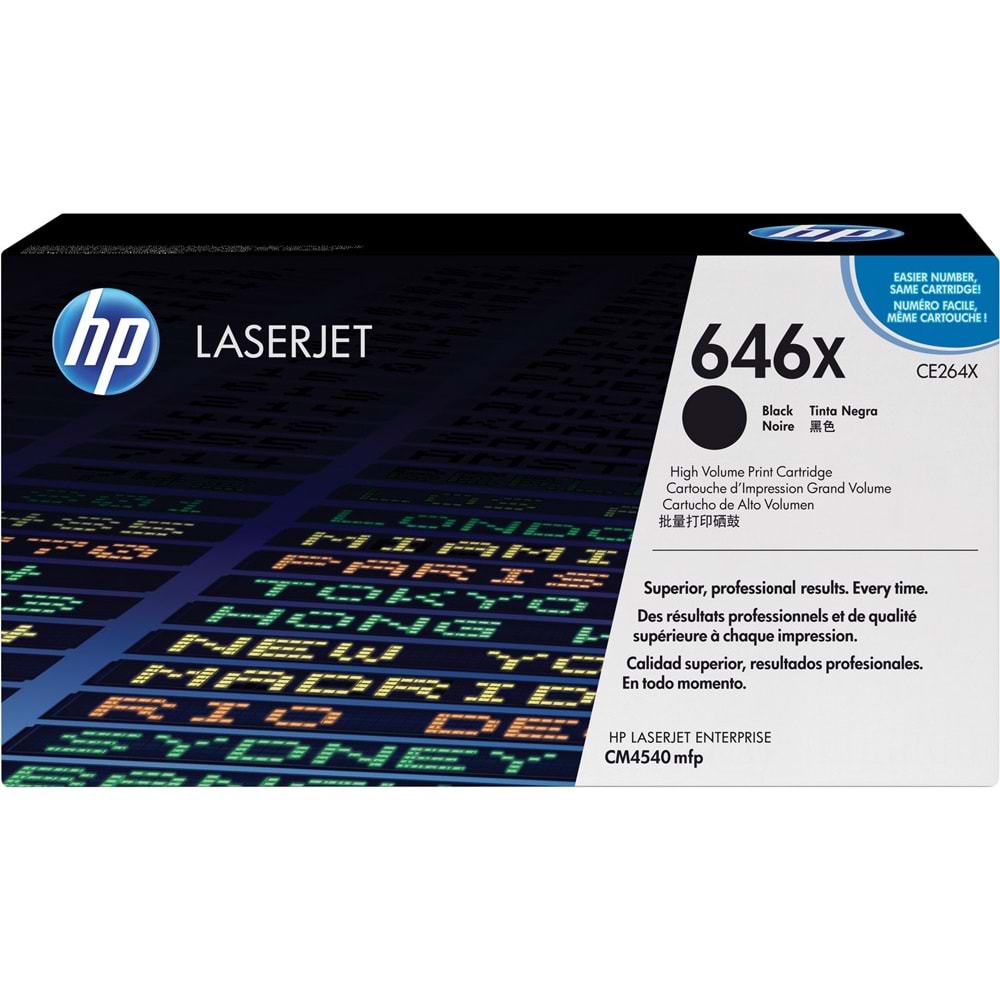 HP CE264X (646X) CM4540 SİYAH TONER ORJİNAL 17.000 SAYFA