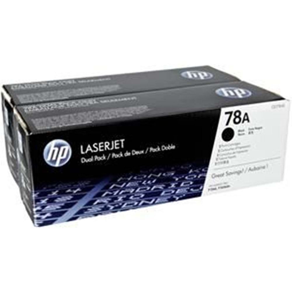 HP CE278AD (78A) M1536/P1566/1606 2 Lİ SİYAH TONER ORJİNAL 2.100 SAYFA