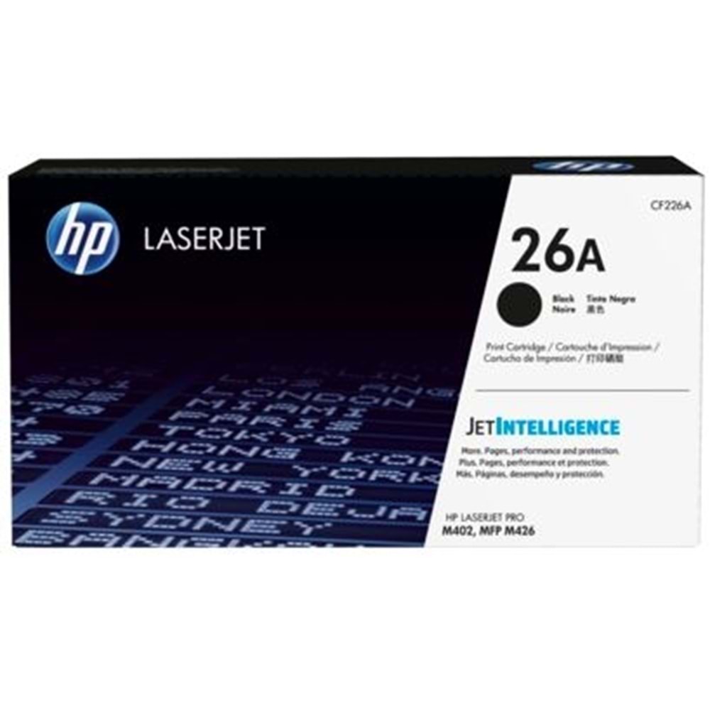 HP CF226A (26A) M402/M426 SİYAH TONER ORJİNAL 3.100 SAYFA