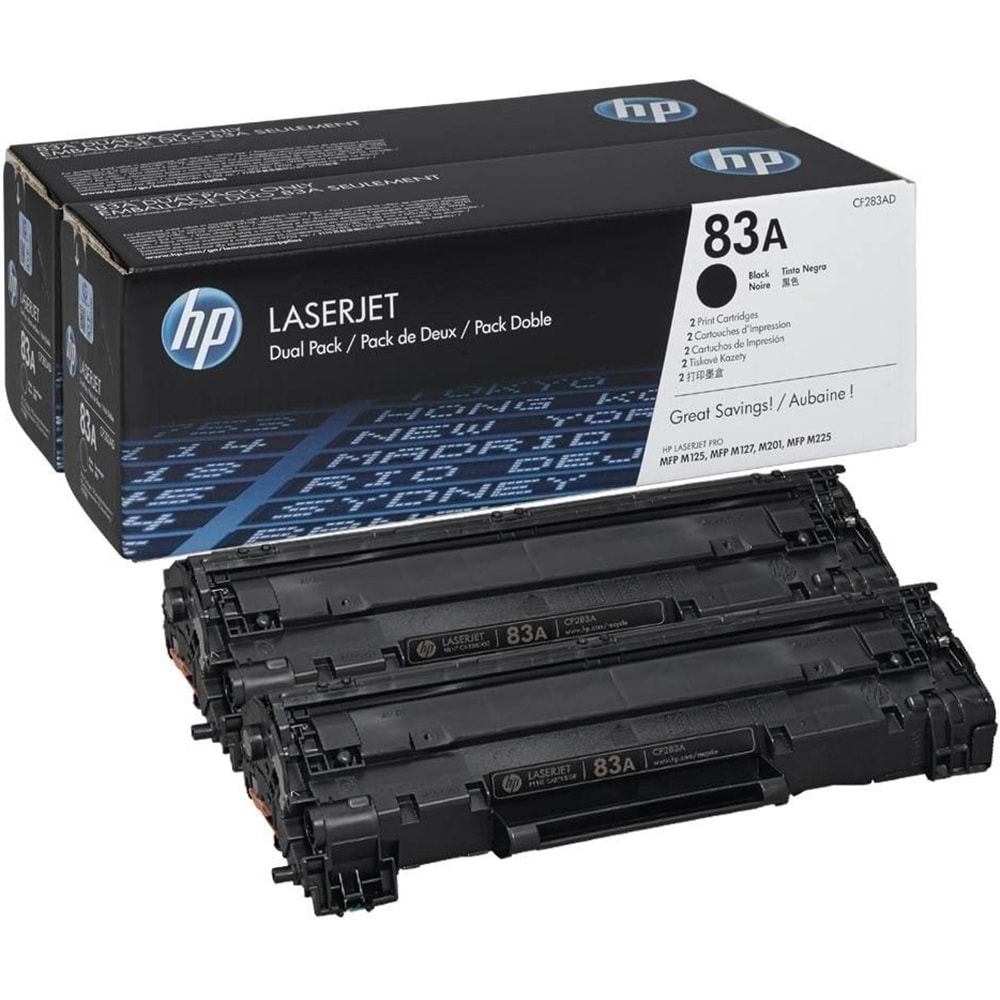 HP CF283AD (83A) M125/M127/M201/M225 2Lİ SİYAH TONER ORJİNAL 1.500 SAYFA