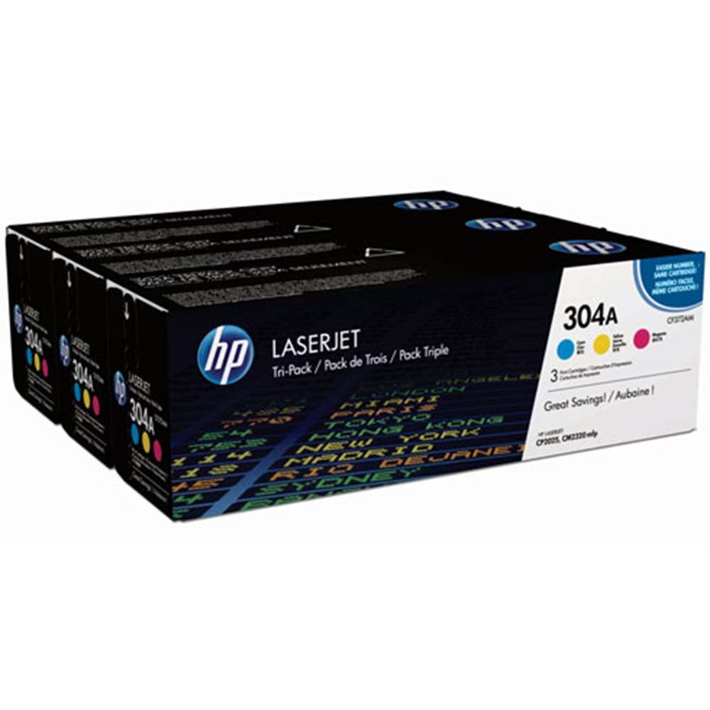 HP CF372AM (304A) MAVİ KIRMIZI SARI 3 LÜ TONER ORJİNAL 2.800 SAYFA
