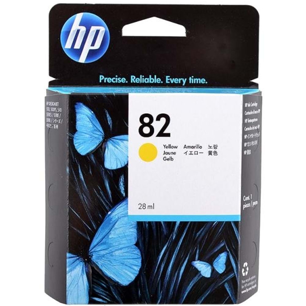 HP CH568A (82) 500/510/800 SARI KARTUŞ ORJİNAL 28 ML
